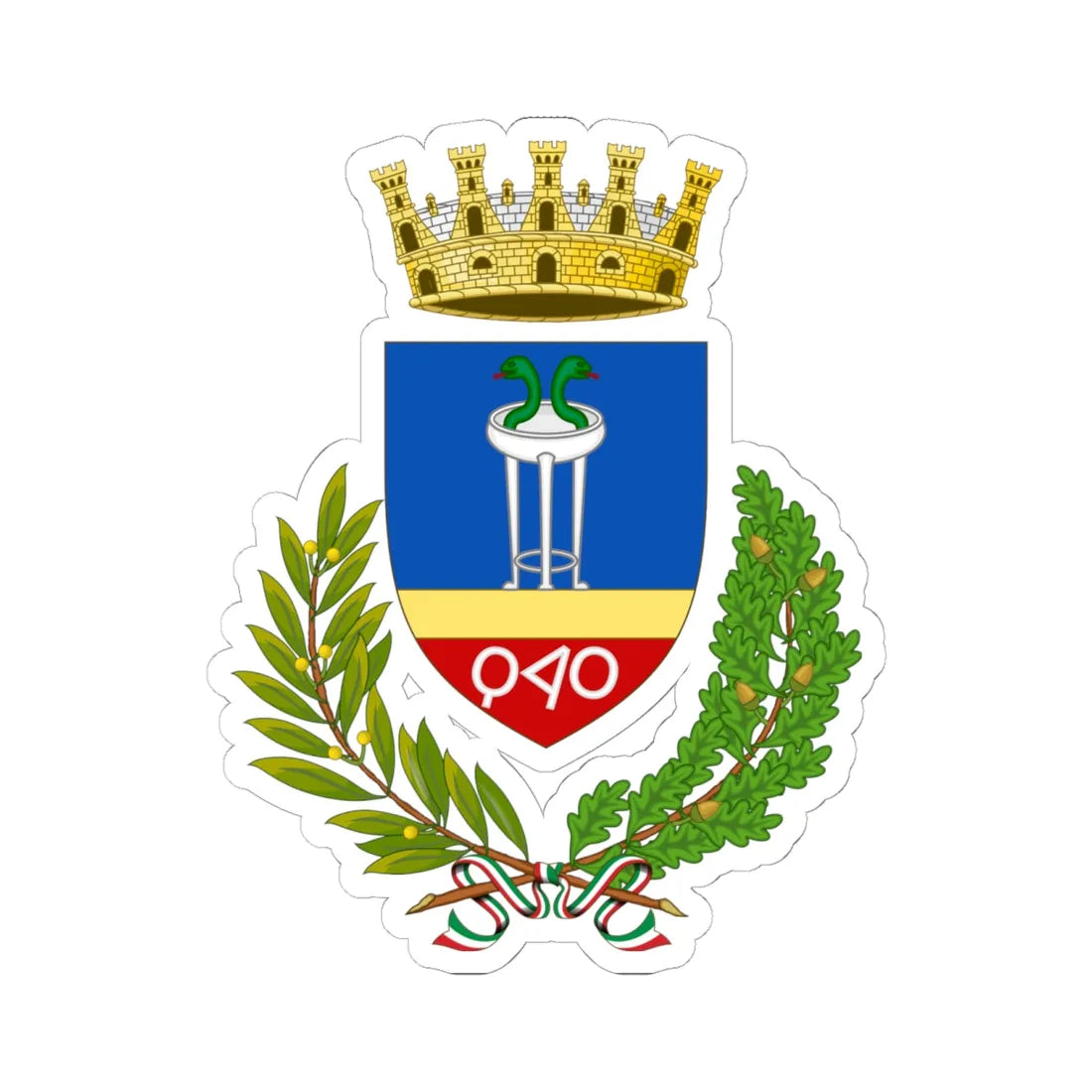 Crotone-Stemma (Italy) (Coat of Arms) STICKER Vinyl Kiss-Cut Decal 6 Inch White - The Sticker Space