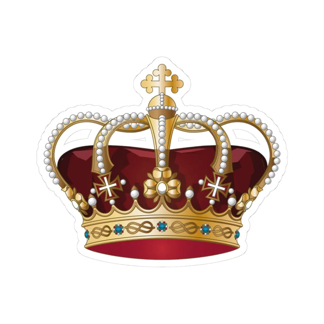 Crown of Italy (Italy) (Coat of Arms) STICKER Vinyl Kiss-Cut Decal 3 Inch White - The Sticker Space