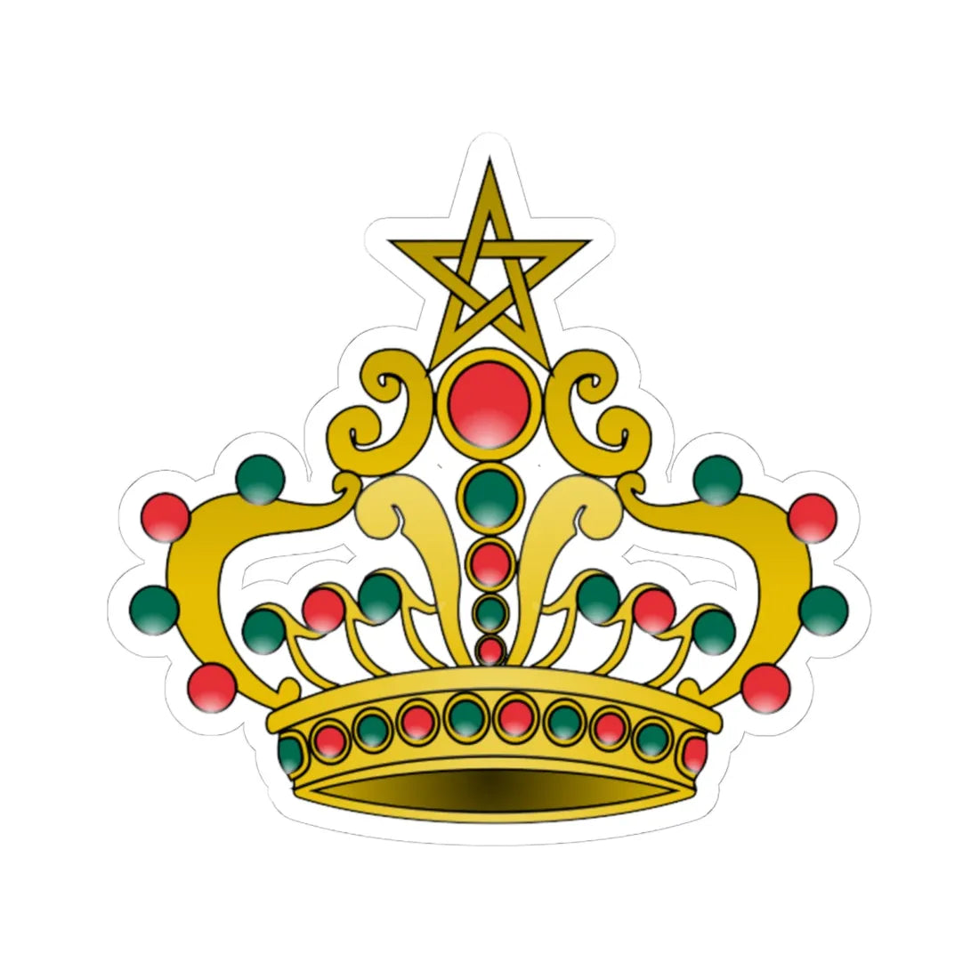 Crown of Morocco 1 (Morocco) (Coat of Arms) STICKER Vinyl Kiss-Cut Decal 6 Inch White - The Sticker Space