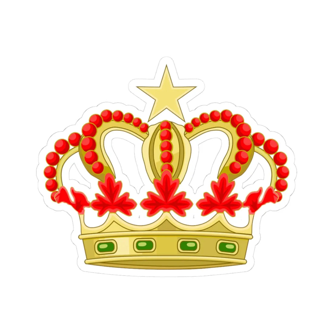Crown of Morocco 2 (Morocco) (Coat of Arms) STICKER Vinyl Kiss-Cut Decal 3 Inch White - The Sticker Space