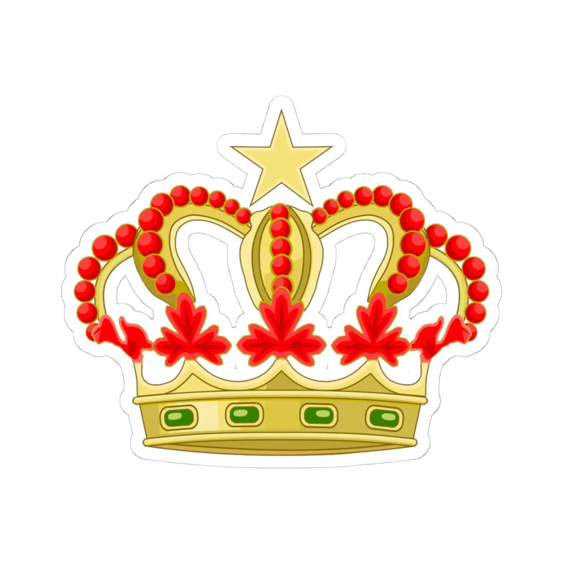 Crown of Morocco 2 (Morocco) (Coat of Arms) STICKER Vinyl Kiss-Cut Decal 4 Inch White - The Sticker Space