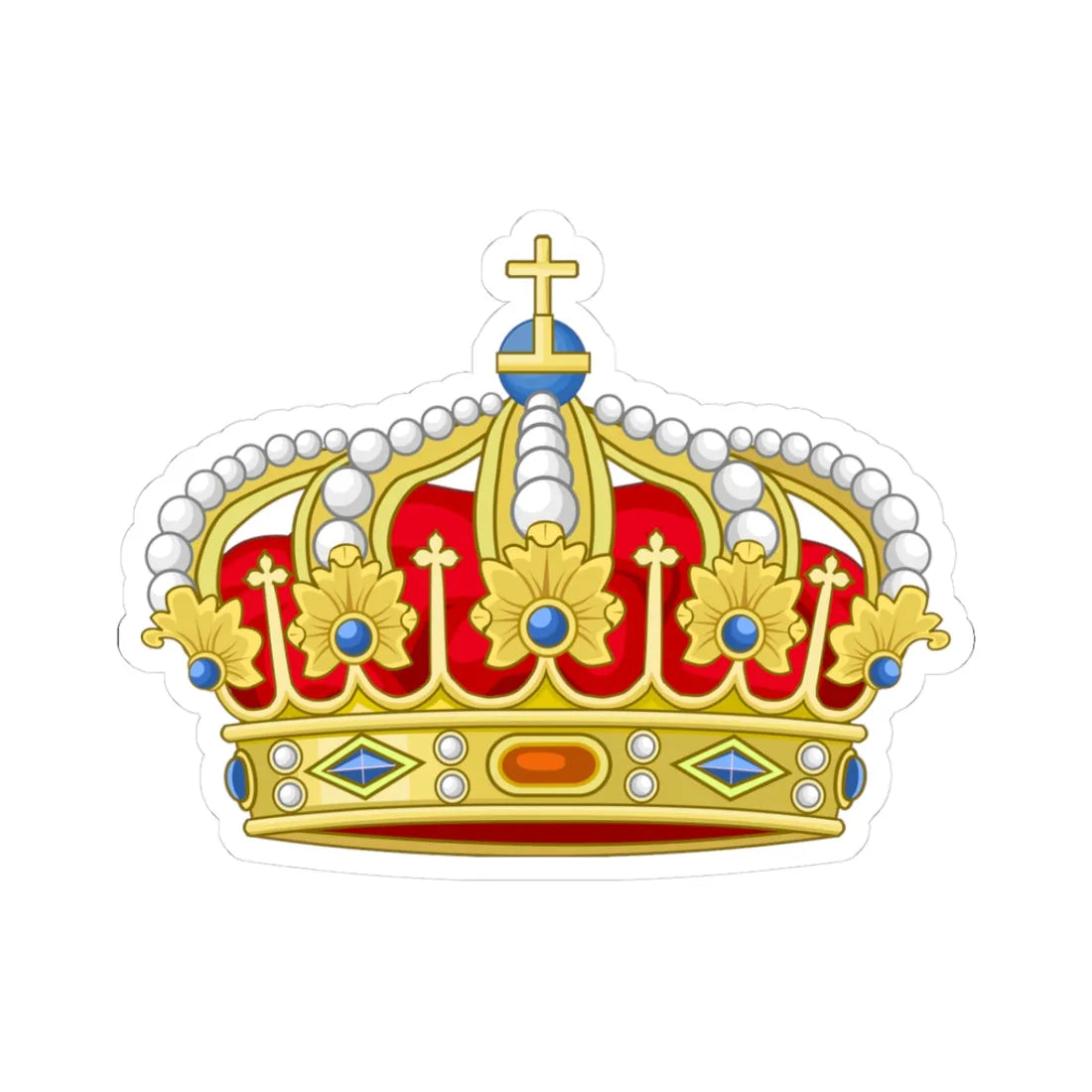 Crown of Parma after 1847 (Italy) (Coat of Arms) STICKER Vinyl Kiss-Cut Decal 3 Inch White - The Sticker Space