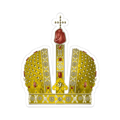 Crown of Russian Empress Anna Ivanowna (Poland) (Coat of Arms) STICKER Vinyl Kiss-Cut Decal 4 Inch White - The Sticker Space