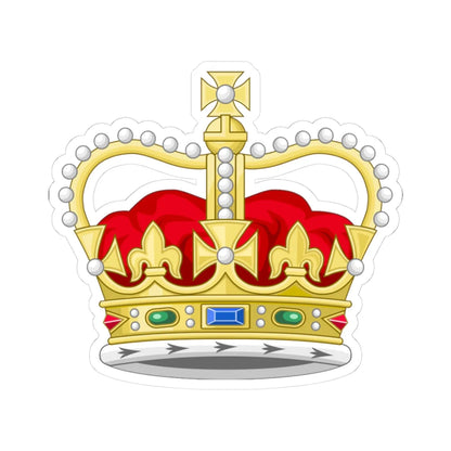 Crown of Saint Edward 3D (United Kingdom) (Coat of Arms) STICKER Vinyl Kiss-Cut Decal 3 Inch White - The Sticker Space