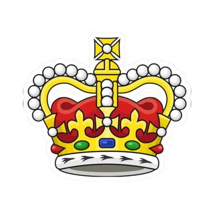 Crown of Saint Edward (United Kingdom) (Coat of Arms) STICKER Vinyl Kiss-Cut Decal 2 Inch White - The Sticker Space