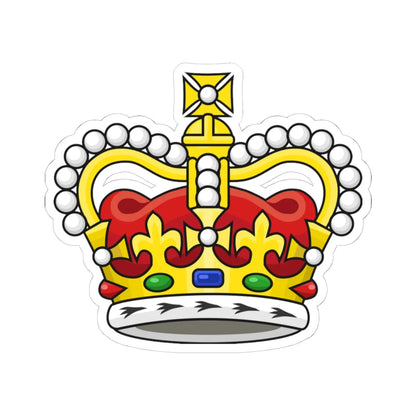 Crown of Saint Edward (United Kingdom) (Coat of Arms) STICKER Vinyl Kiss-Cut Decal 4 Inch White - The Sticker Space