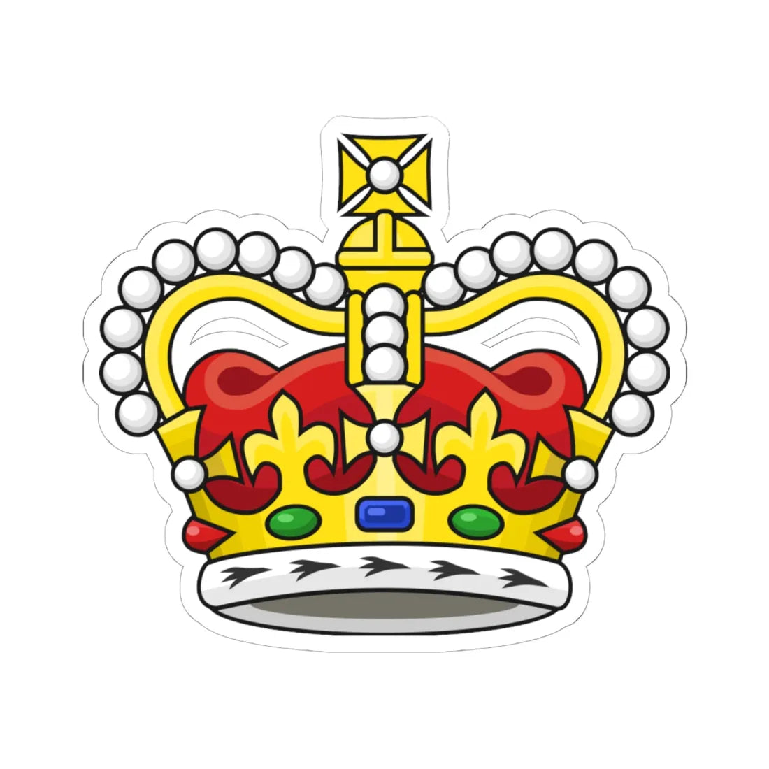 Crown of Saint Edward (United Kingdom) (Coat of Arms) STICKER Vinyl Kiss-Cut Decal 6 Inch White - The Sticker Space