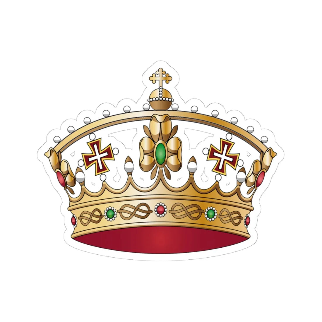 Crown of Savoy-Aosta (Italy) (Coat of Arms) STICKER Vinyl Kiss-Cut Decal 4 Inch White - The Sticker Space