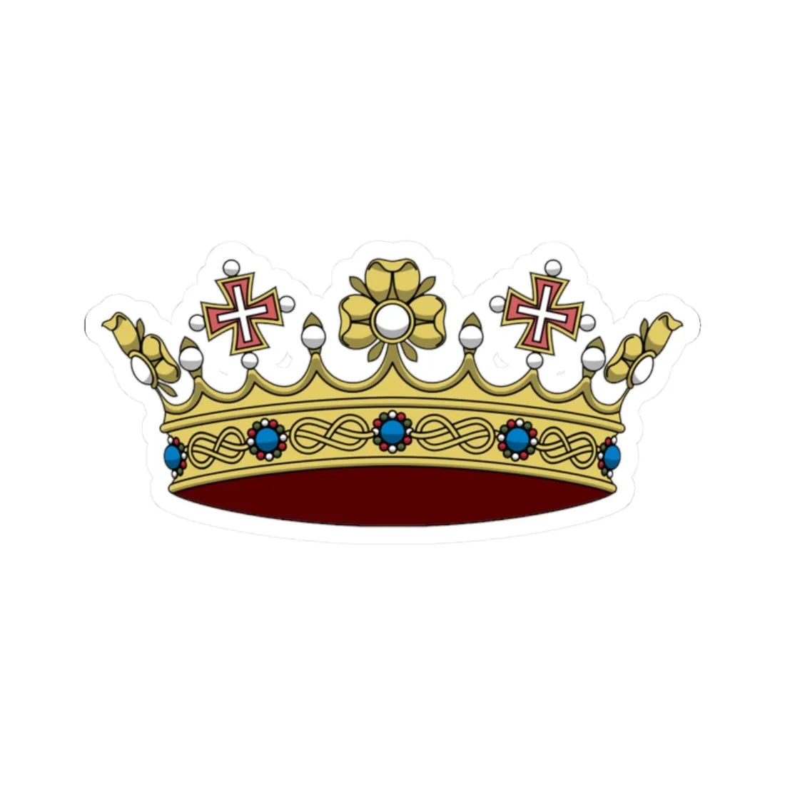 Crown of the princes of the Blood of Italy 1890 (Italy) (Coat of Arms) STICKER Vinyl Kiss-Cut Decal 2 Inch White - The Sticker Space