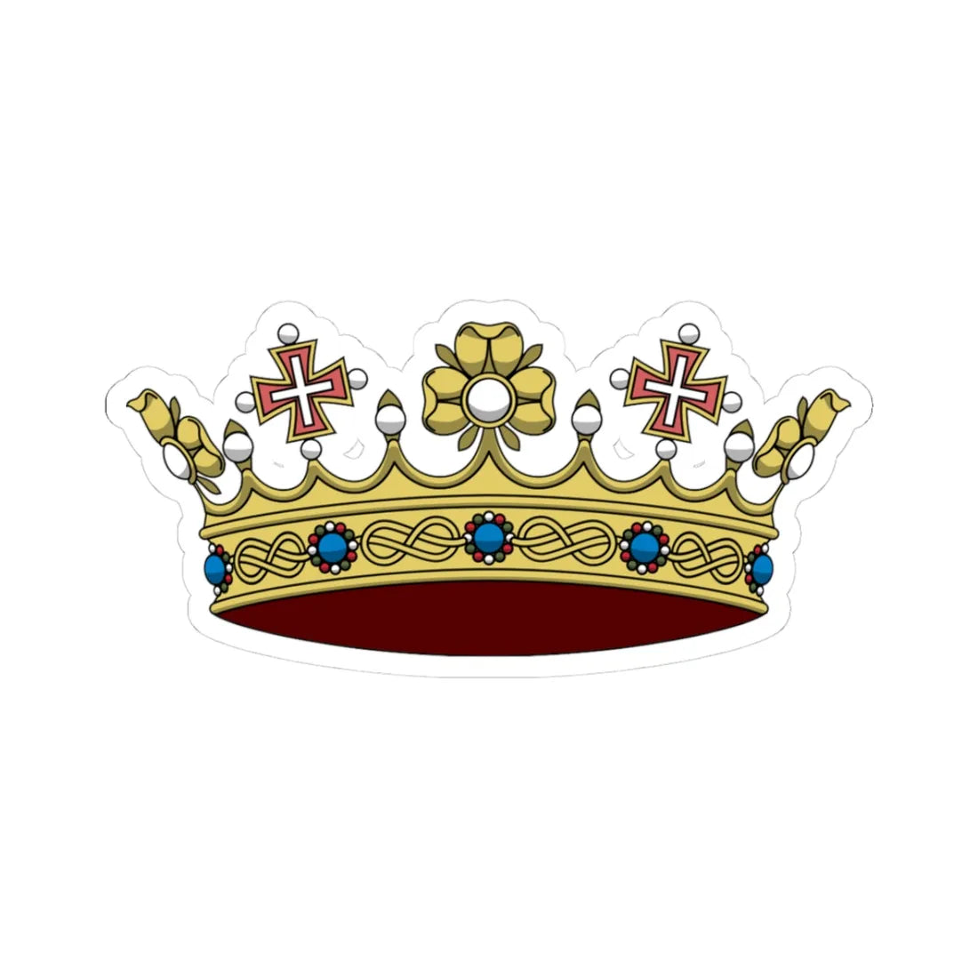 Crown of the princes of the Blood of Italy 1890 (Italy) (Coat of Arms) STICKER Vinyl Kiss-Cut Decal 3 Inch White - The Sticker Space