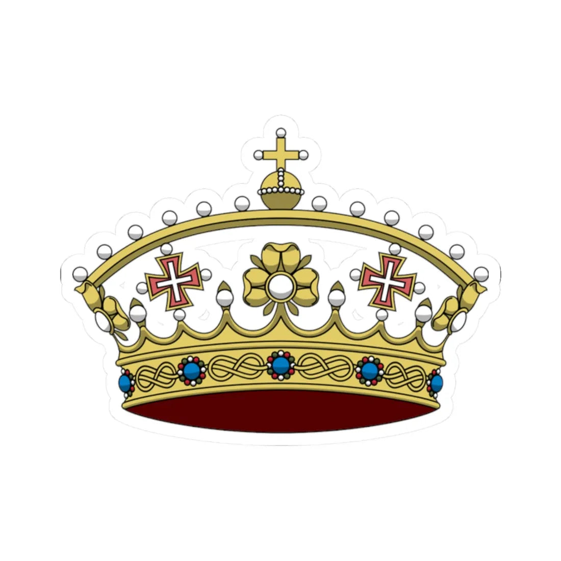 Crown of the royal princes of Italy 1890 (Italy) (Coat of Arms) STICKER Vinyl Kiss-Cut Decal 2 Inch White - The Sticker Space