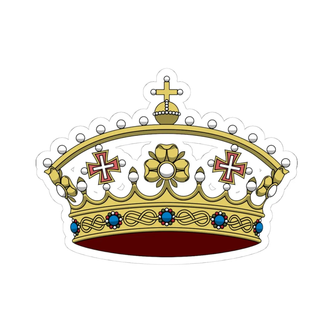 Crown of the royal princes of Italy 1890 (Italy) (Coat of Arms) STICKER Vinyl Kiss-Cut Decal 4 Inch White - The Sticker Space