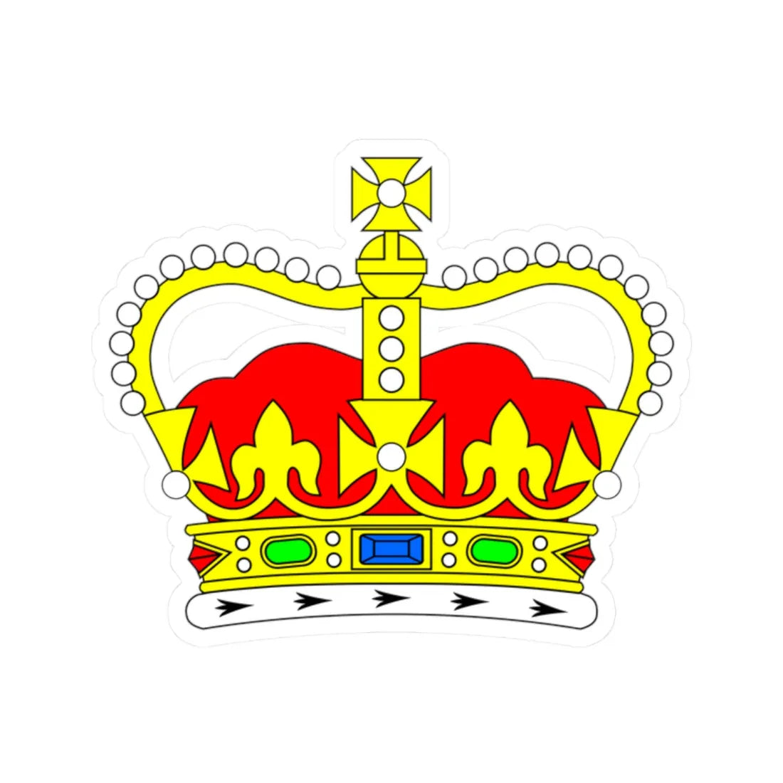 Crown SaintEdward Simplified (United Kingdom) (Coat of Arms) STICKER Vinyl Kiss-Cut Decal 2 Inch White - The Sticker Space