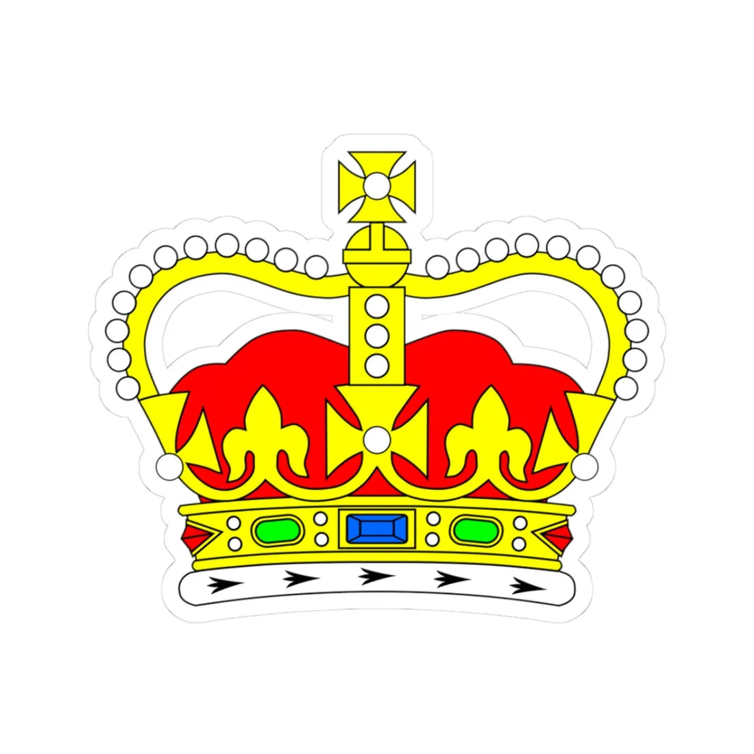 Crown SaintEdward Simplified (United Kingdom) (Coat of Arms) STICKER Vinyl Kiss-Cut Decal 3 Inch White - The Sticker Space