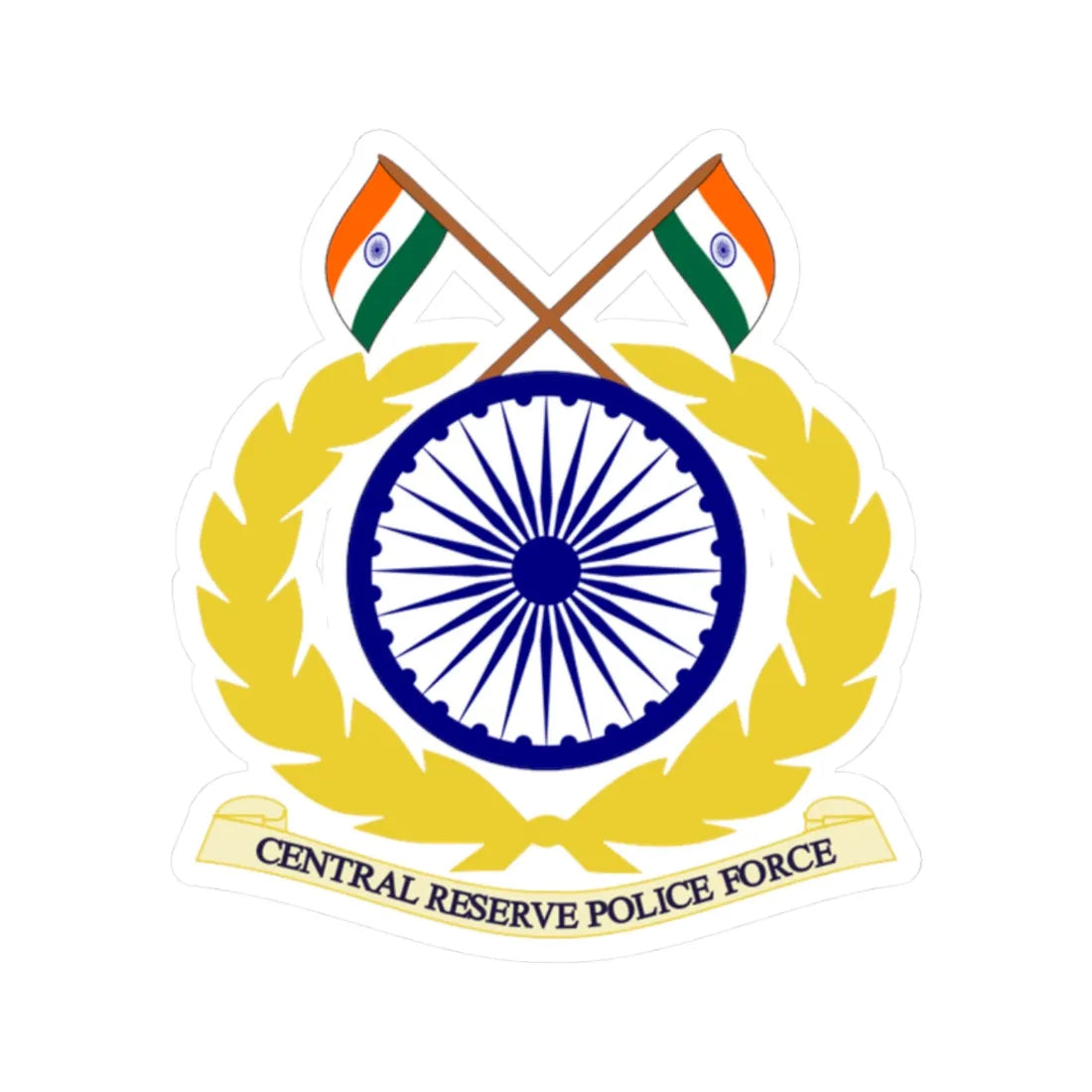 CRPF Logo (India) (Coat of Arms) STICKER Vinyl Kiss-Cut Decal 2 Inch White - The Sticker Space