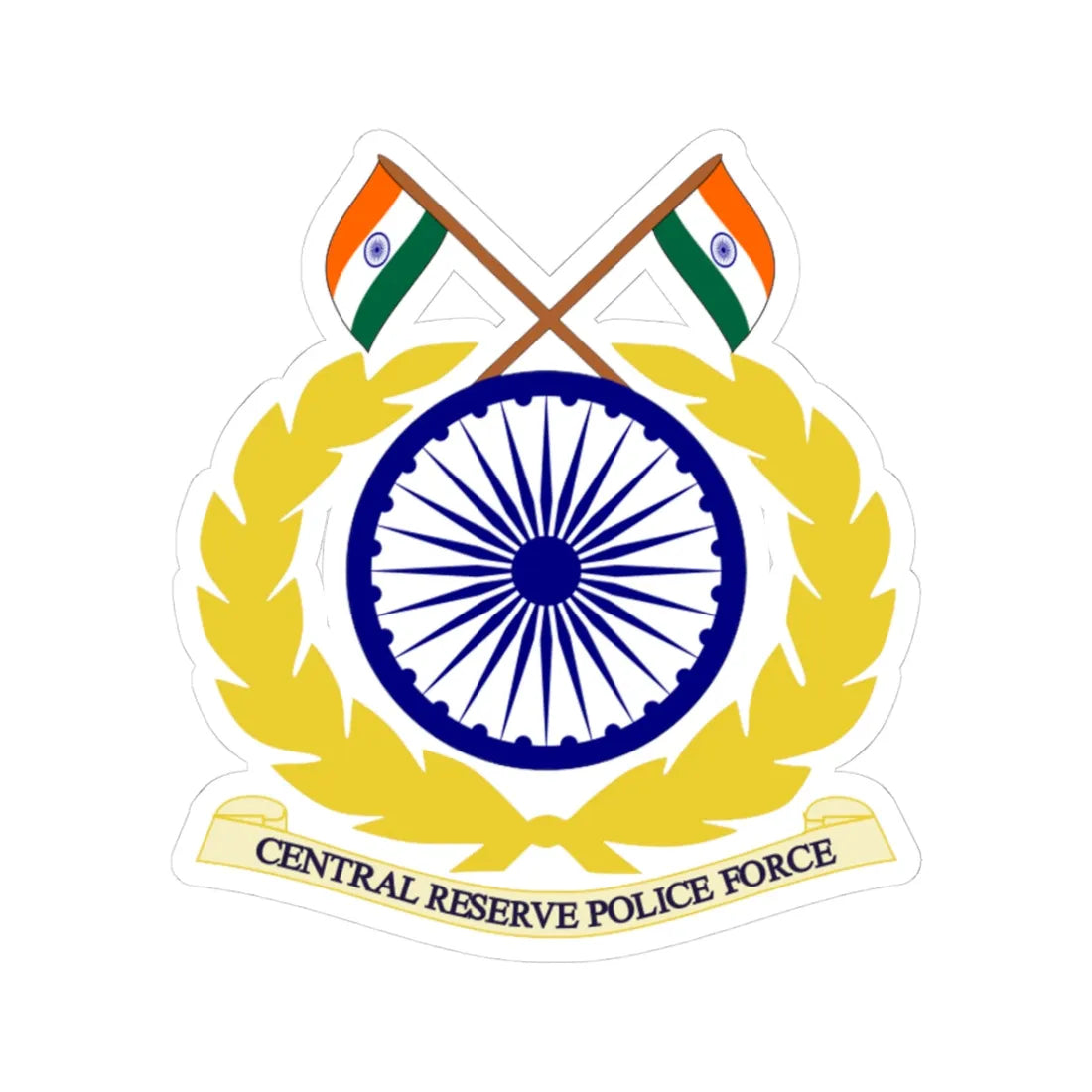 CRPF Logo (India) (Coat of Arms) STICKER Vinyl Kiss-Cut Decal 3 Inch White - The Sticker Space