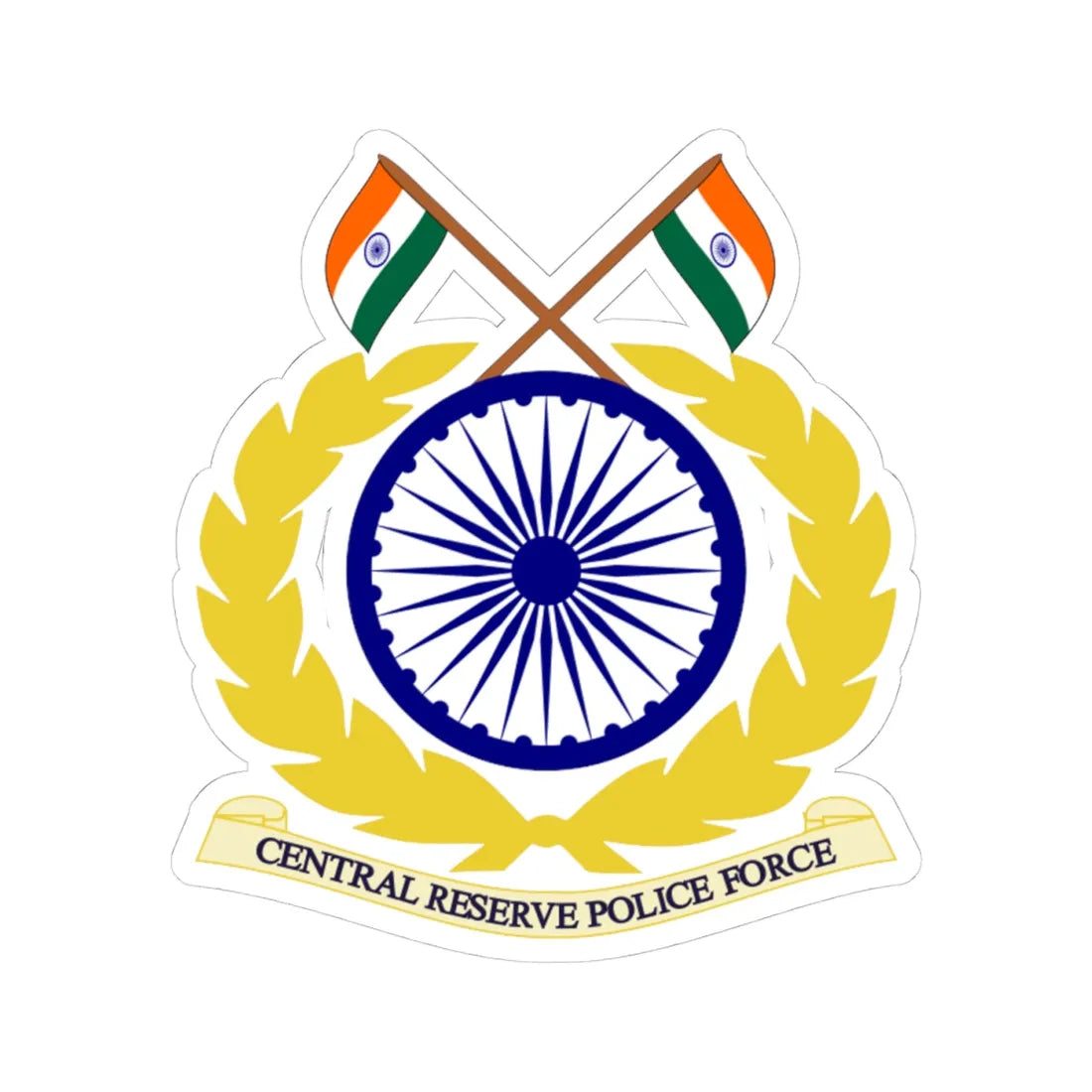 CRPF Logo (India) (Coat of Arms) STICKER Vinyl Kiss-Cut Decal 4 Inch White - The Sticker Space