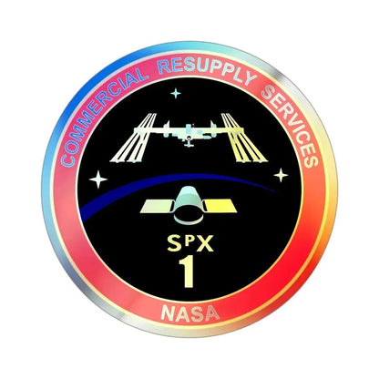 CRS-1 (SpaceX) Holographic STICKER Die-Cut Vinyl Decal 3 Inch Holographic - The Sticker Space
