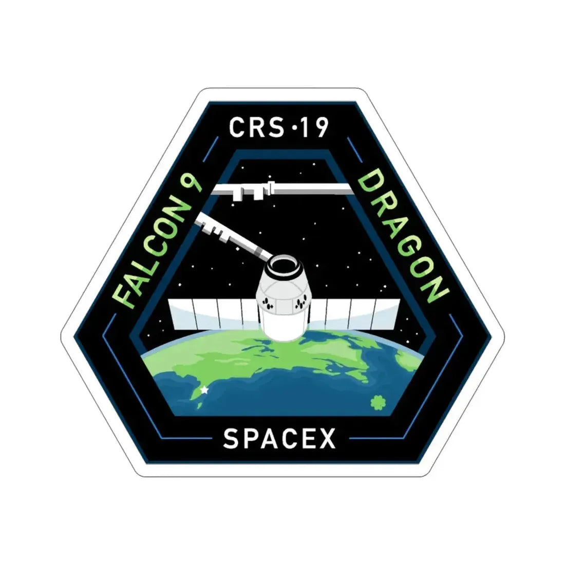 CRS-19 v2 (SpaceX) STICKER Vinyl Die-Cut Decal 6 Inch - The Sticker Space