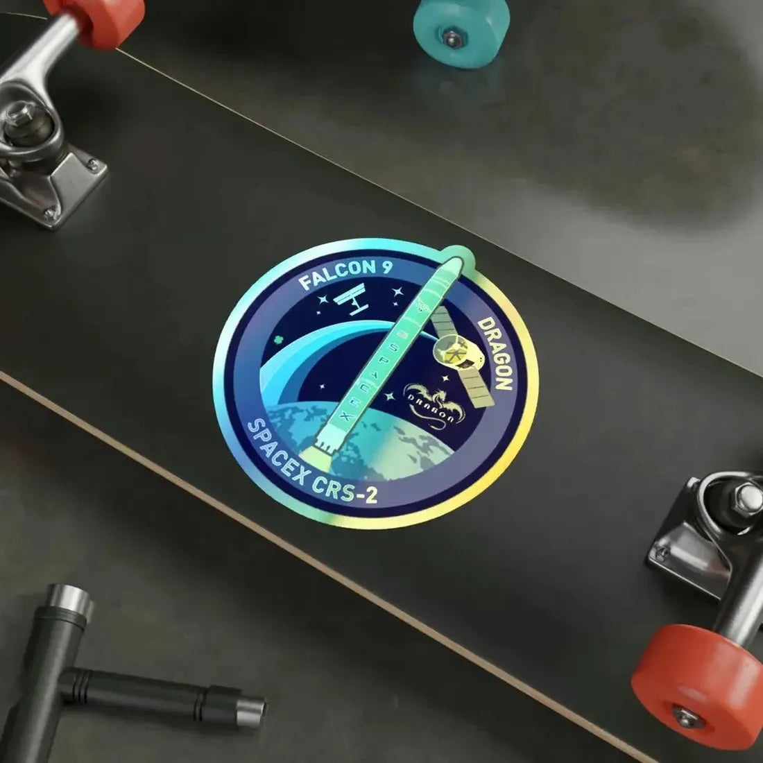 CRS-2 (SpaceX) Holographic STICKER Die-Cut Vinyl Decal - The Sticker Space