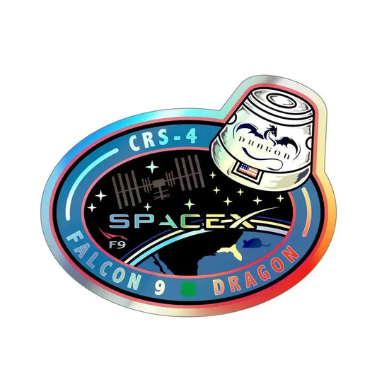 CRS-4 (SpaceX) Holographic STICKER Die-Cut Vinyl Decal 6 Inch Holographic - The Sticker Space