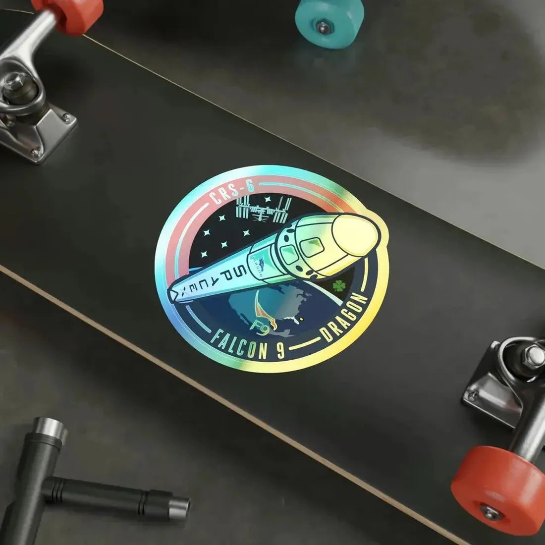 CRS-6 (SpaceX) Holographic STICKER Die-Cut Vinyl Decal - The Sticker Space
