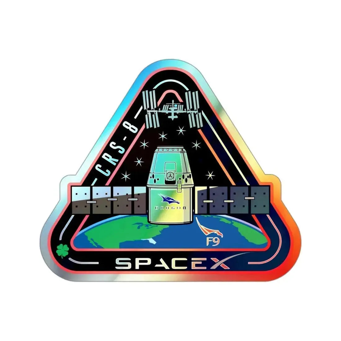 CRS-8 (SpaceX) Holographic STICKER Die-Cut Vinyl Decal 3 Inch Holographic - The Sticker Space