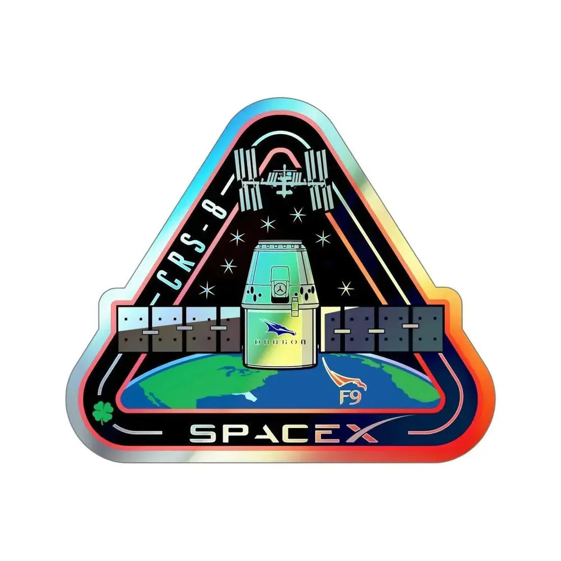 CRS-8 (SpaceX) Holographic STICKER Die-Cut Vinyl Decal 6 Inch Holographic - The Sticker Space
