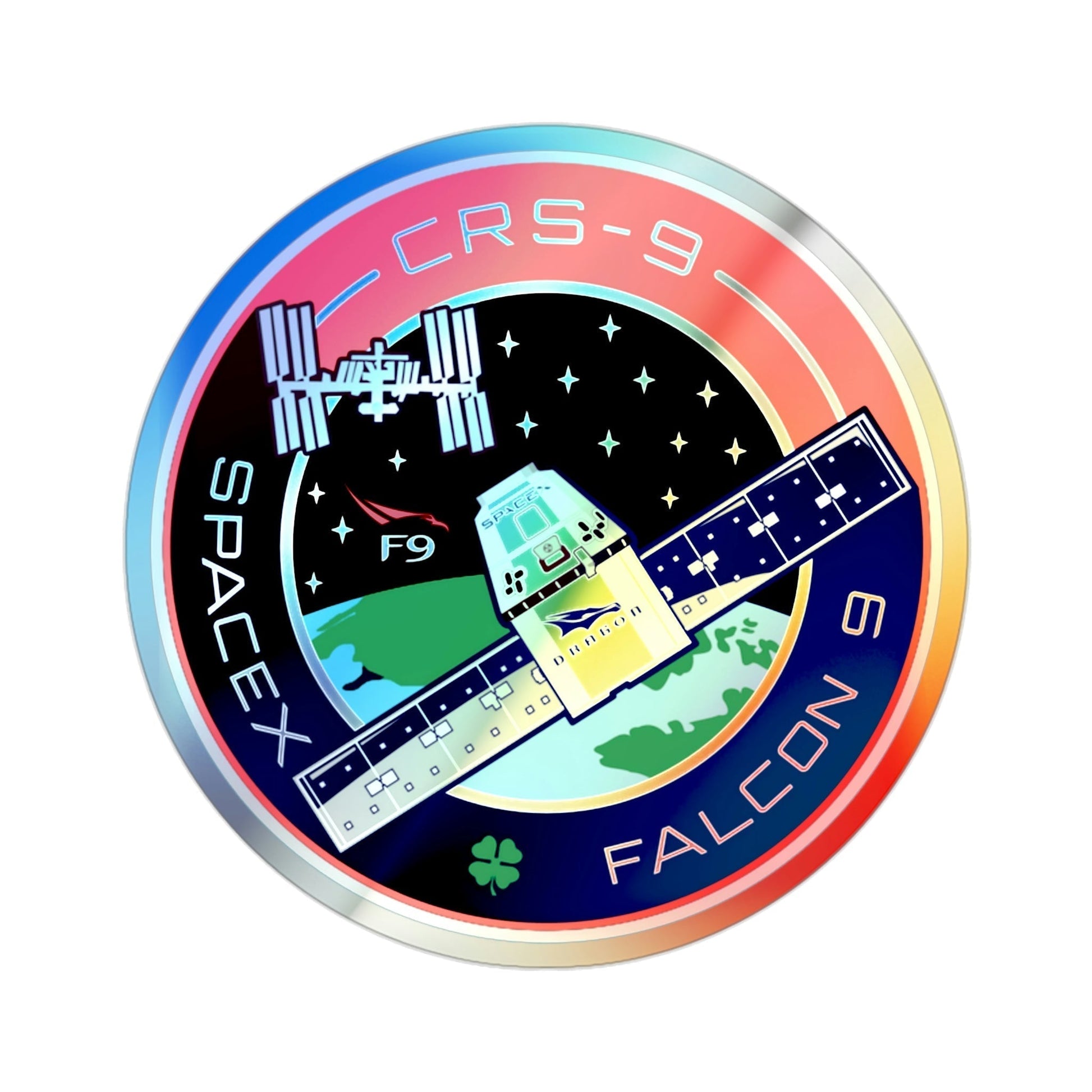 CRS-9 (SpaceX) Holographic STICKER Die-Cut Vinyl Decal-2 Inch-The Sticker Space