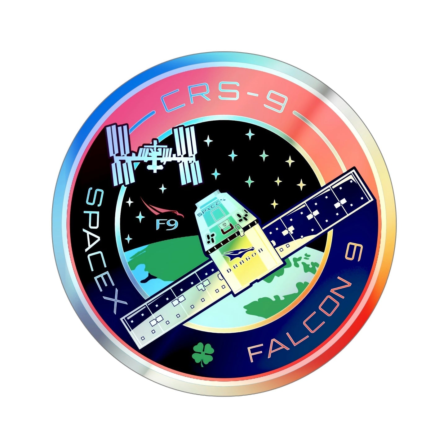 CRS-9 (SpaceX) Holographic STICKER Die-Cut Vinyl Decal-5 Inch-The Sticker Space