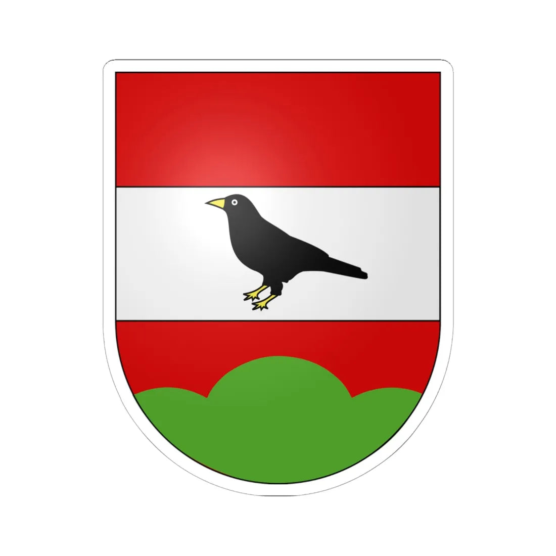 Crésuz-coat of arms (Switzerland) (Coat of Arms) STICKER Vinyl Kiss-Cut Decal 6 Inch White - The Sticker Space