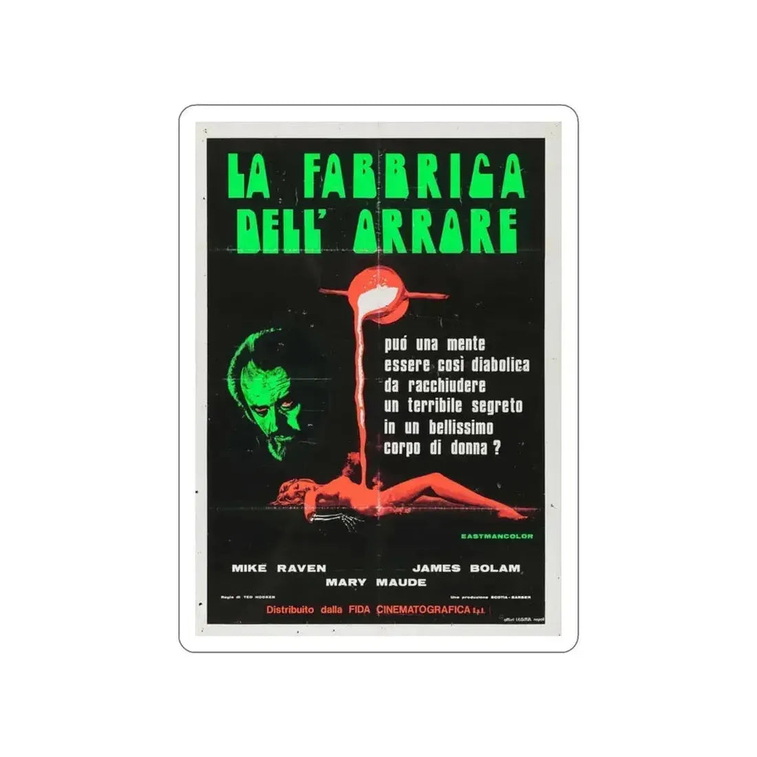 CRUCIBLE OF TERROR 1971 Movie Poster STICKER Vinyl Die-Cut Decal 3 Inch - The Sticker Space