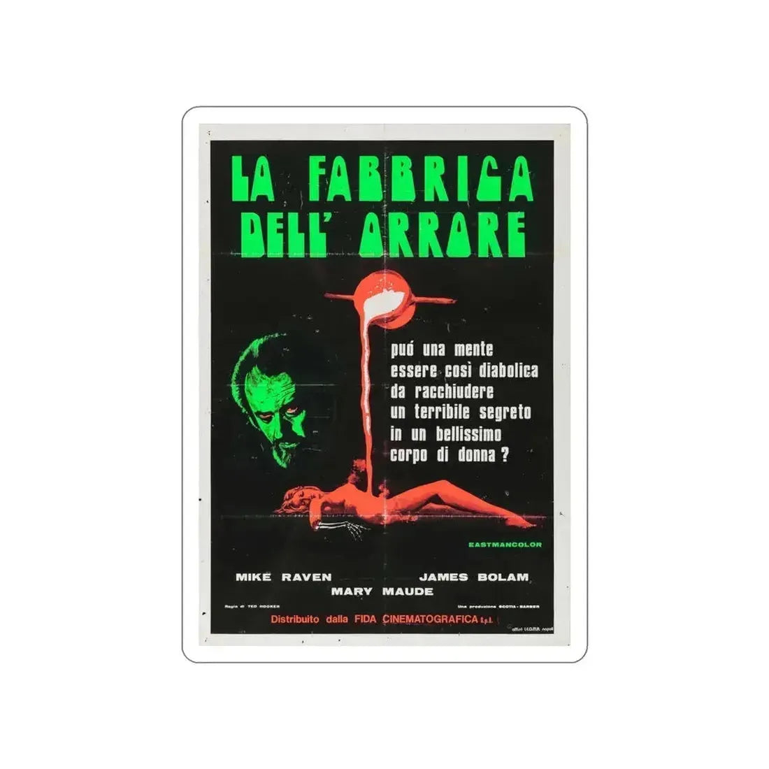 CRUCIBLE OF TERROR 1971 Movie Poster STICKER Vinyl Die-Cut Decal 4 Inch - The Sticker Space