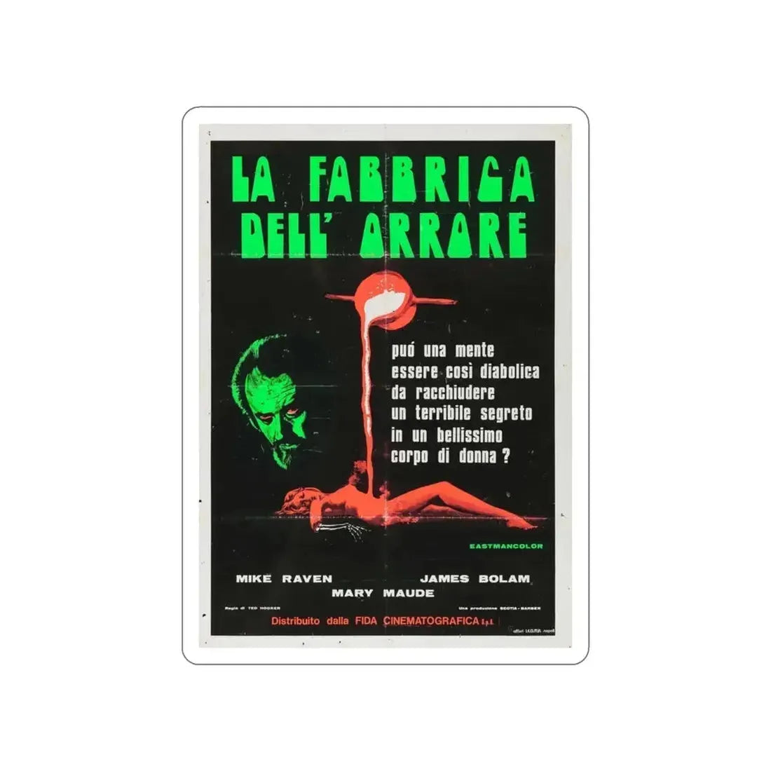 CRUCIBLE OF TERROR 1971 Movie Poster STICKER Vinyl Die-Cut Decal - The Sticker Space