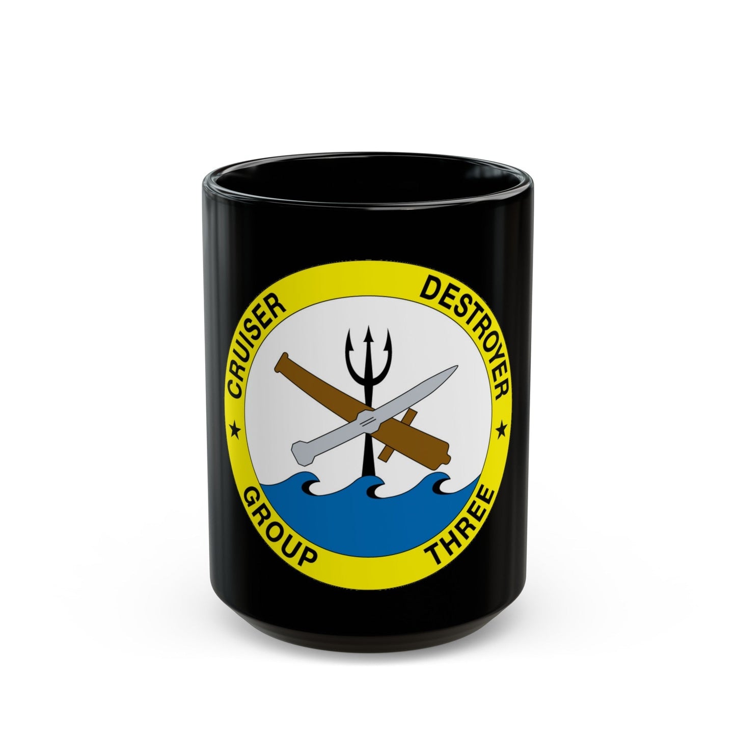 Cruise Destroyer Group Three (U.S. Navy) Black Coffee Mug-15oz-The Sticker Space