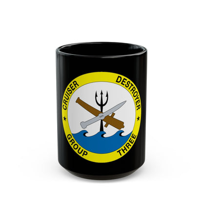 Cruise Destroyer Group Three (U.S. Navy) Black Coffee Mug-15oz-The Sticker Space