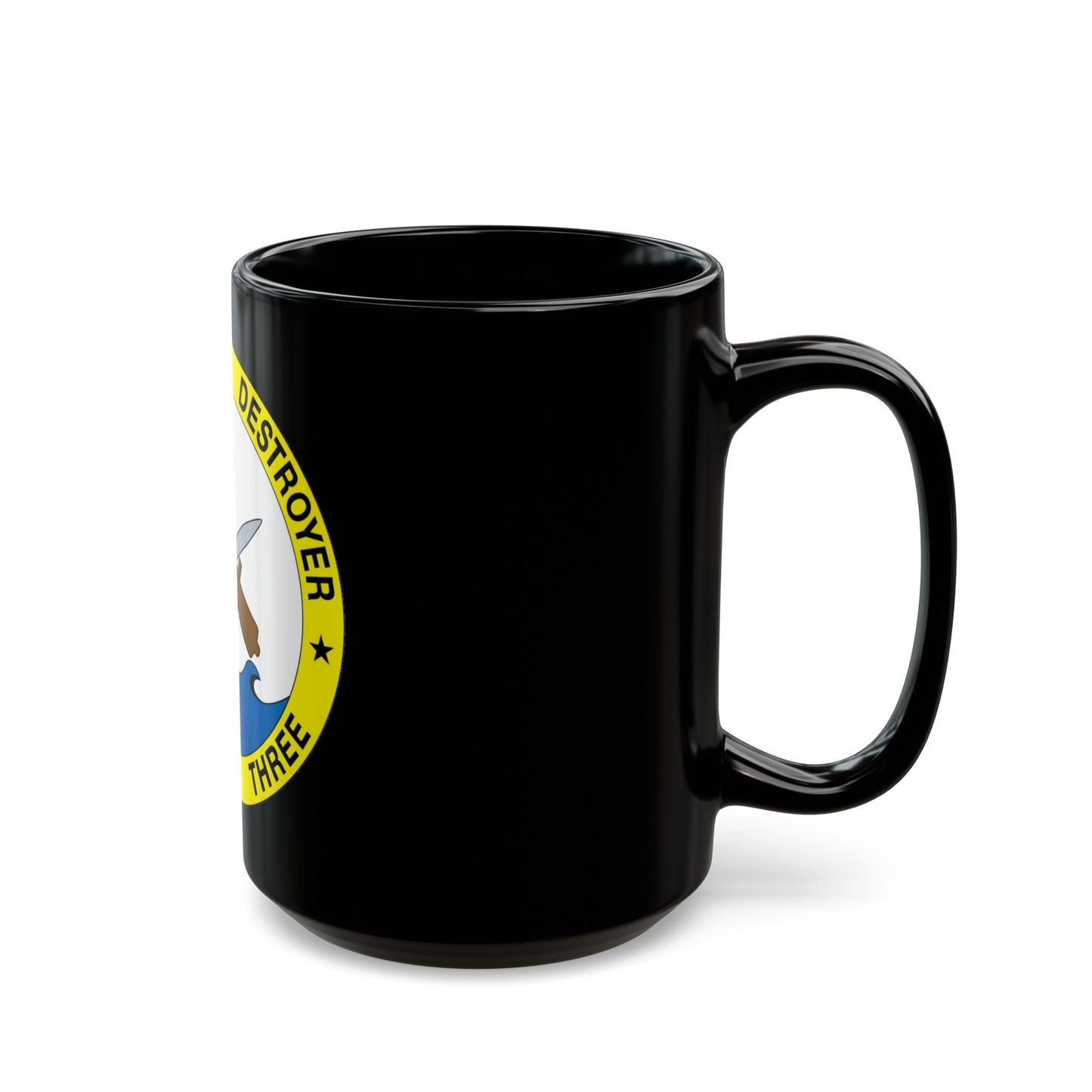 Cruise Destroyer Group Three (U.S. Navy) Black Coffee Mug-The Sticker Space