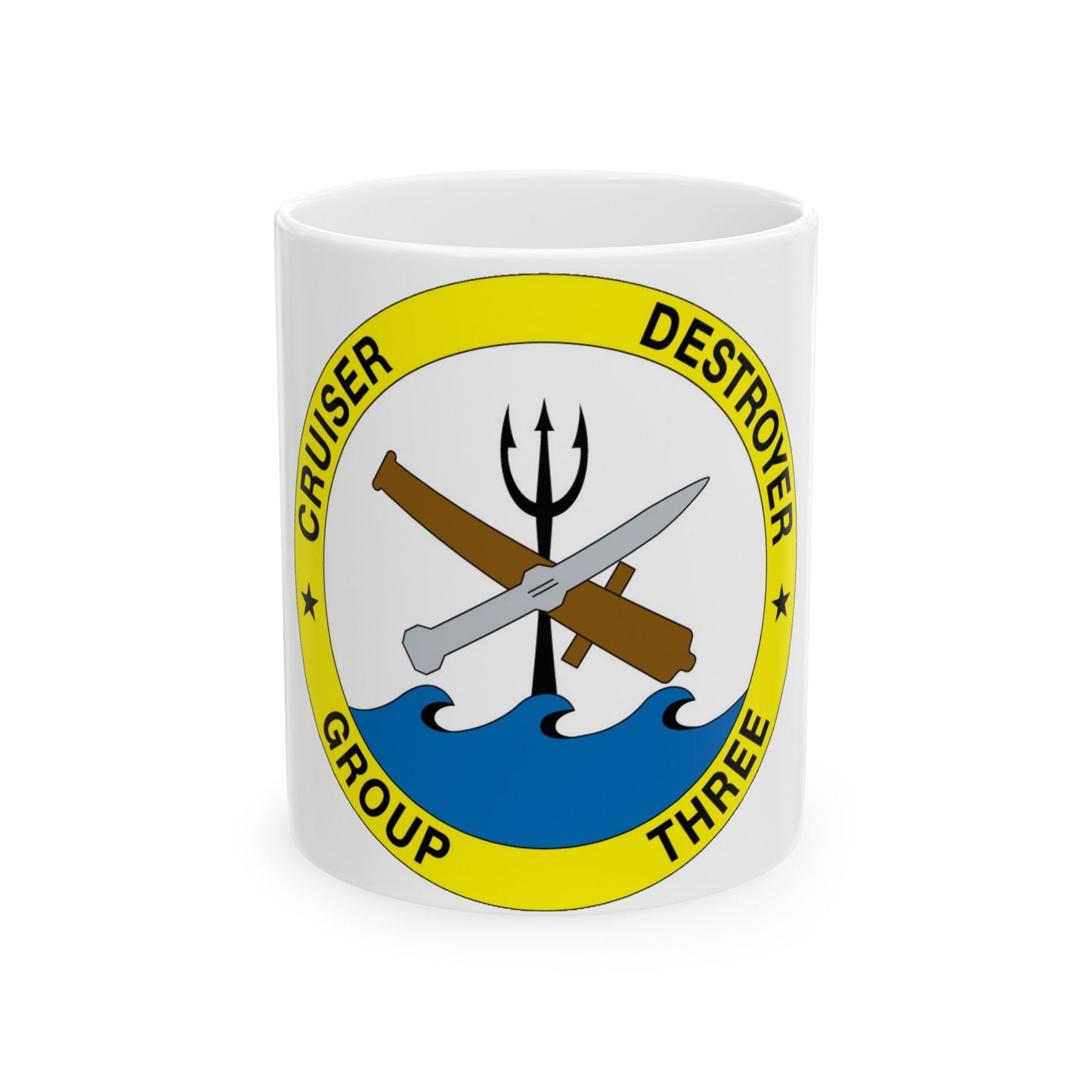 Cruise Destroyer Group Three (U.S. Navy) White Coffee Mug-11oz-The Sticker Space