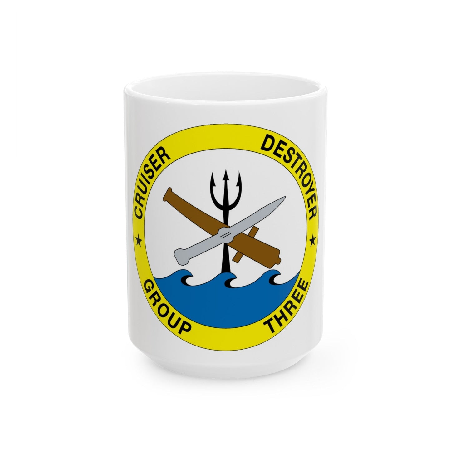 Cruise Destroyer Group Three (U.S. Navy) White Coffee Mug-15oz-The Sticker Space