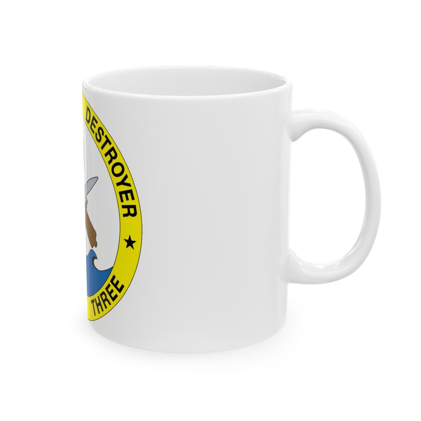 Cruise Destroyer Group Three (U.S. Navy) White Coffee Mug-The Sticker Space