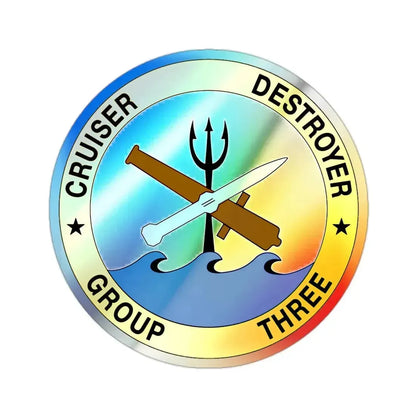 Cruise Destroyer Group Three (U.S. Navy) Holographic STICKER Die-Cut Vinyl Decal 2 Inch Holographic - The Sticker Space