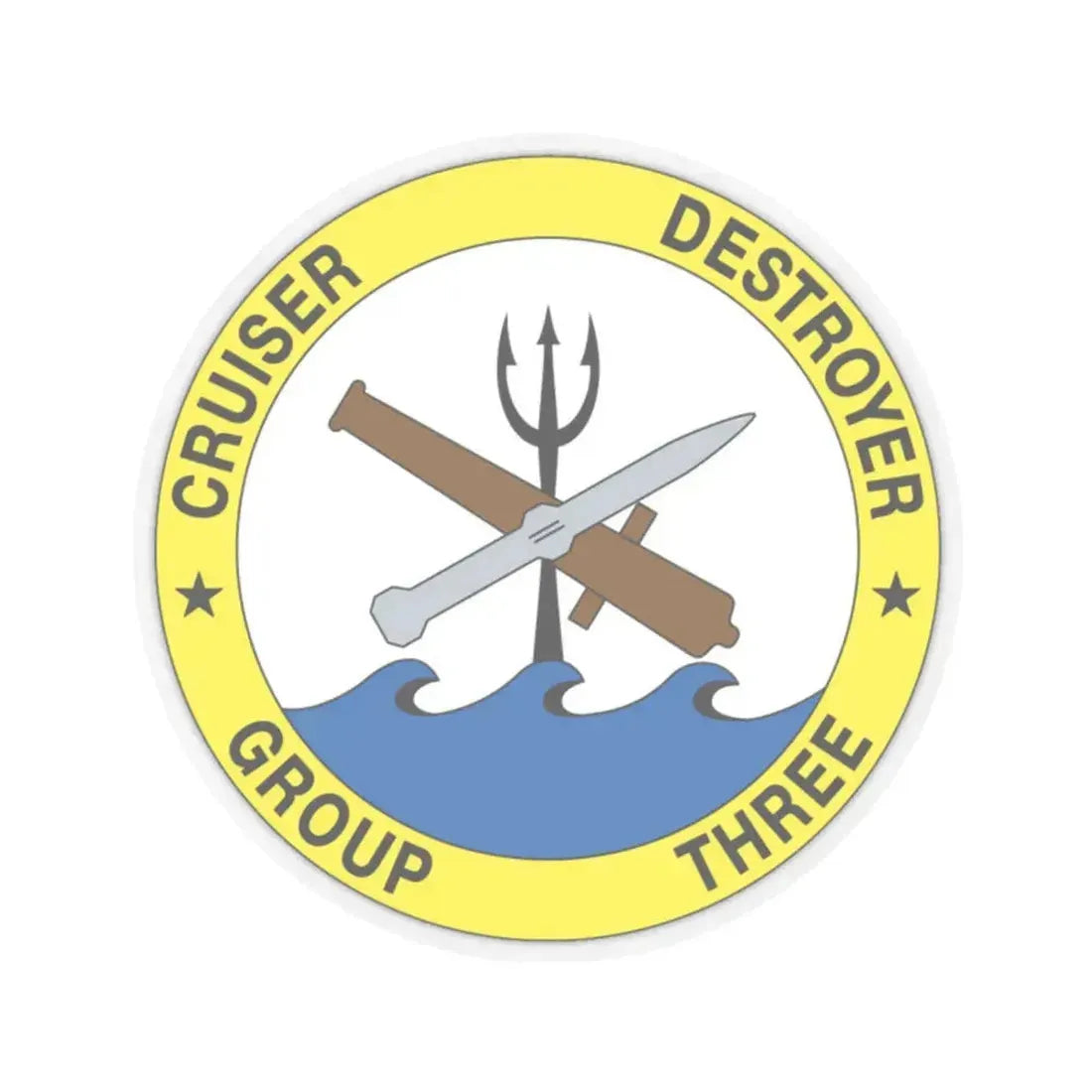 Cruise Destroyer Group Three (U.S. Navy) STICKER Vinyl Kiss-Cut Decal 2 Inch Transparent - The Sticker Space
