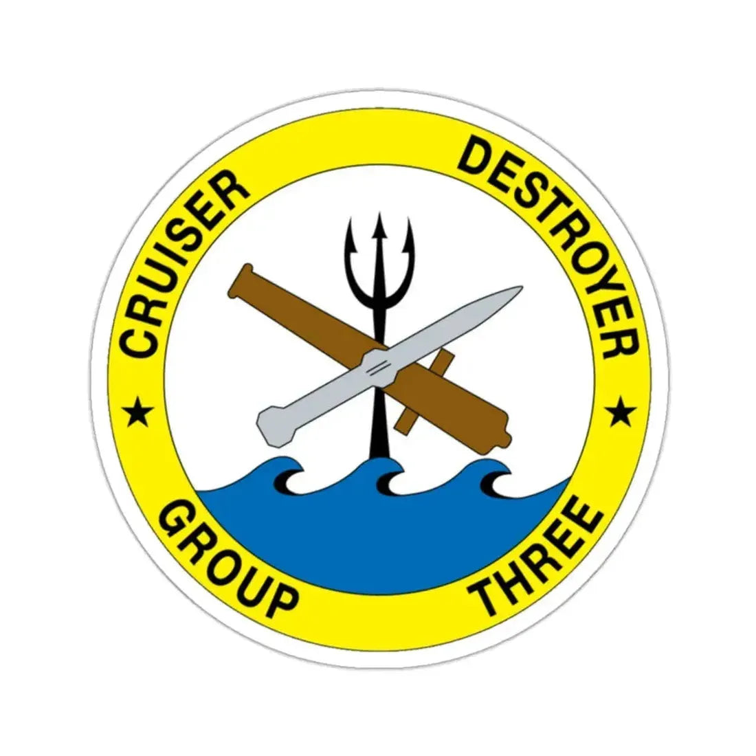Cruise Destroyer Group Three (U.S. Navy) STICKER Vinyl Kiss-Cut Decal 2 Inch White - The Sticker Space