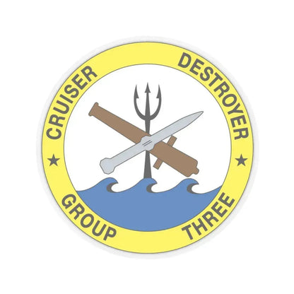 Cruise Destroyer Group Three (U.S. Navy) STICKER Vinyl Kiss-Cut Decal 4 Inch Transparent - The Sticker Space