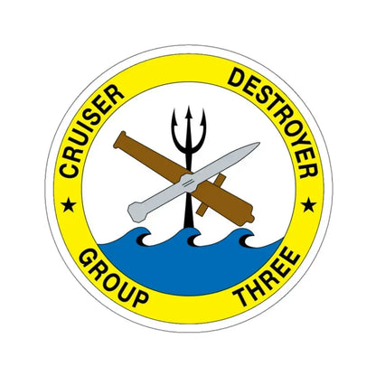 Cruise Destroyer Group Three (U.S. Navy) STICKER Vinyl Kiss-Cut Decal 6 Inch White - The Sticker Space