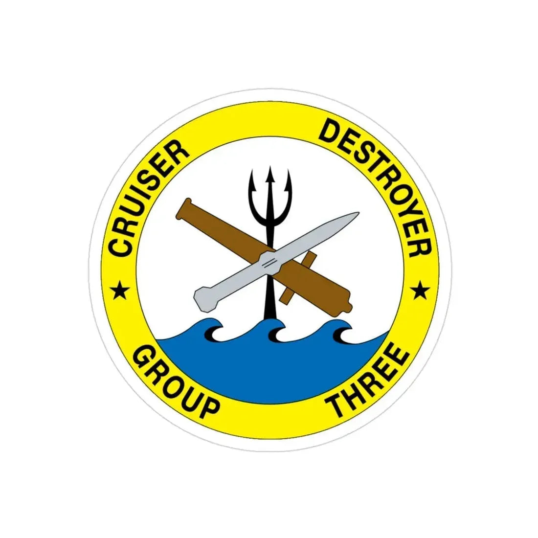 Cruise Destroyer Group Three (U.S. Navy) Transparent STICKER Die-Cut Vinyl Decal 3 Inch Transparent - The Sticker Space