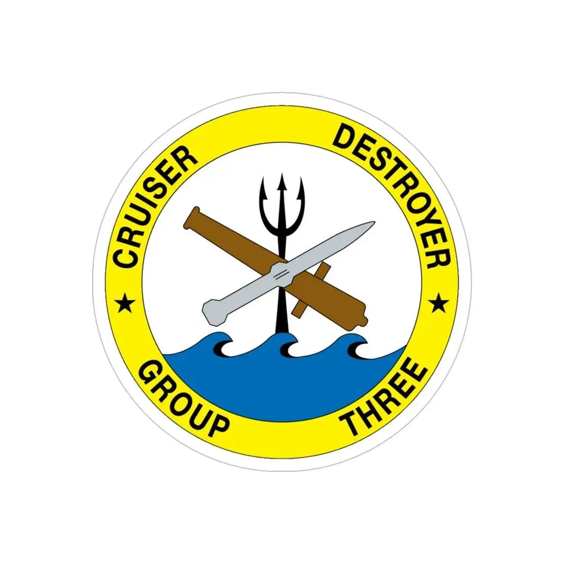 Cruise Destroyer Group Three (U.S. Navy) Transparent STICKER Die-Cut Vinyl Decal 6 Inch Transparent - The Sticker Space