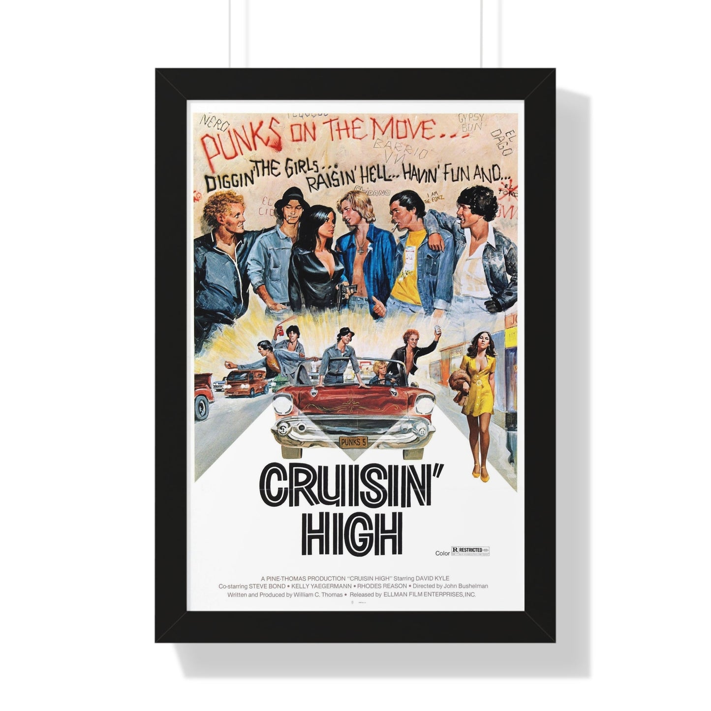 CRUISIN' HIGH (CAT MURKIL AND THE SILKS) 1976 - Framed Movie Poster-16″ x 24″-The Sticker Space