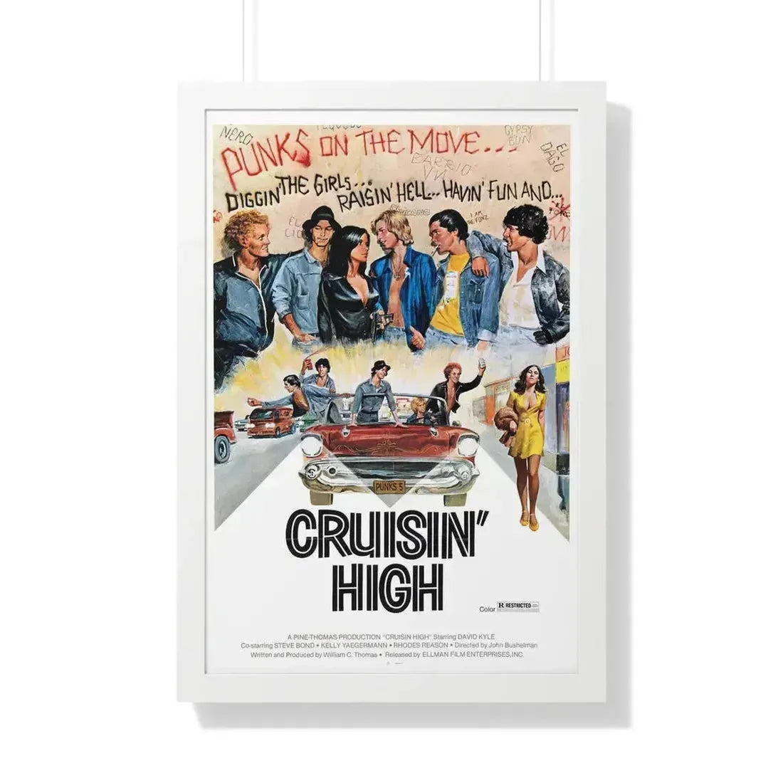 CRUISIN' HIGH (CAT MURKIL AND THE SILKS) 1976 - Framed Movie Poster 20" x 30" White - The Sticker Space