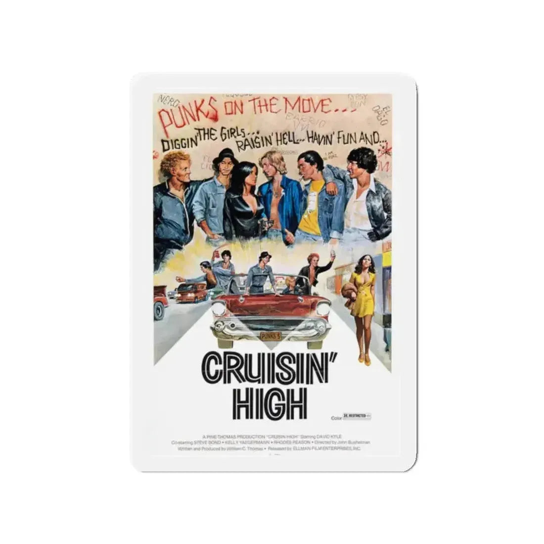 CRUISIN' HIGH (CAT MURKIL AND THE SILKS) 1976 Movie Poster - Refrigerator Magnet - The Sticker Space